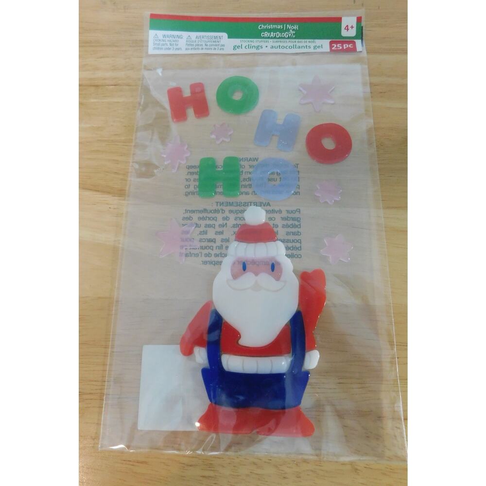 Christmas Santa HO HO Ho Window Gel Clings 25pcs Sticker Decorations Creatology